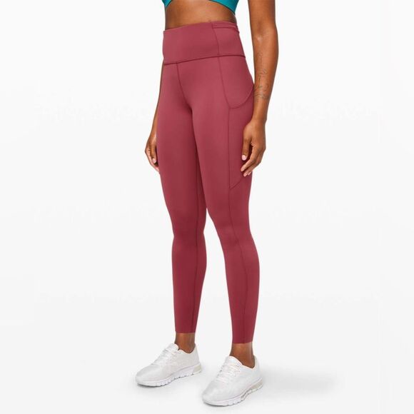 LULULEMON Fast and Free High-Rise 7/8 Tight 27” Brushed Nulux Chianti Sz 4